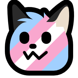 A trans pride fox emoji.
